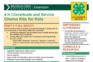 4-H Cloverbuds and Service: Chemo Kits for Kids