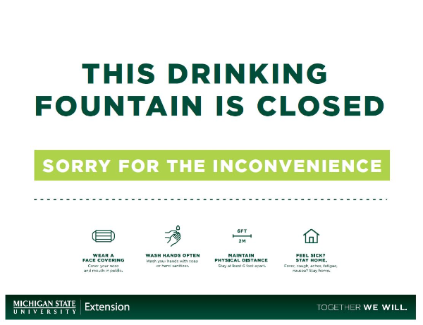 Thumbnail of drinking fountain closed sign.