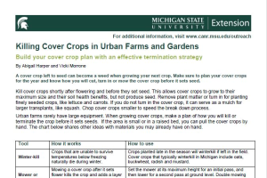 Killing Cover Crops in Urban Farms and Gardens