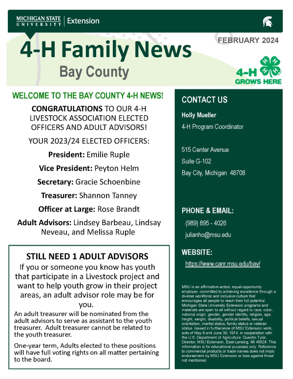 4-H Newsletter for February-2024