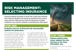 Risk management: Selecting insurance