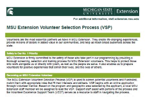 MSU Extension Volunteer Selection Process (VSP)