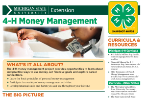Learn about money management with the 4-H Money Management Snapshot