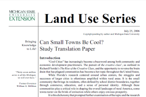 Can Small Towns Be Cool? Study Translation Paper
