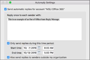 how to set out of office in outlook on mac