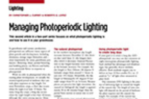 Managing Photoperiodic Lighting, Part 2 of 2