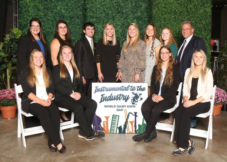 Photo of 12 people at the World Dairy Expo.