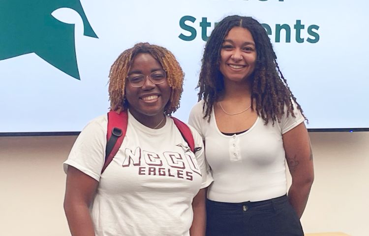 Nia Martin and Dionne Mitchell posing together