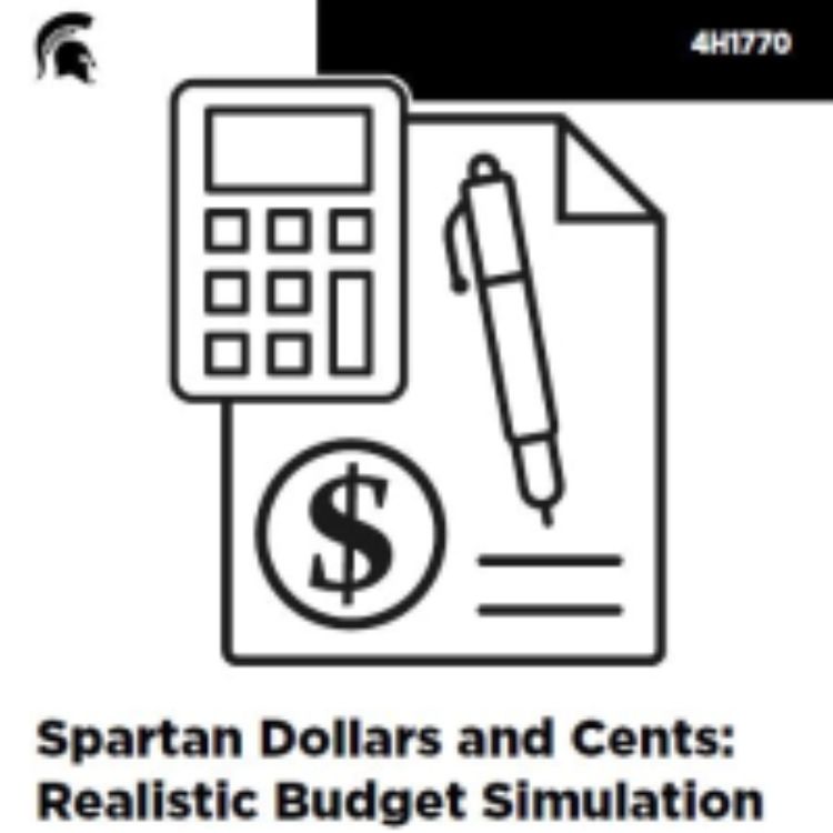 A graphic of a piece of paper with a dollar sign, a pen and a calculator.