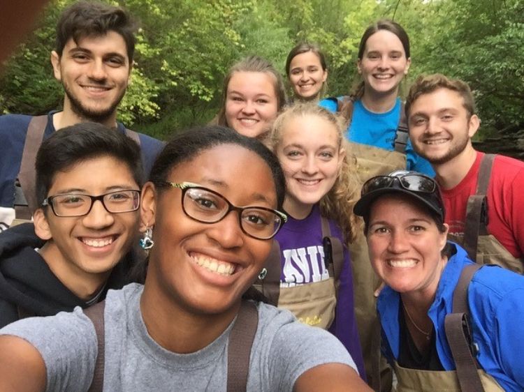 Mollie McIntosh with her students