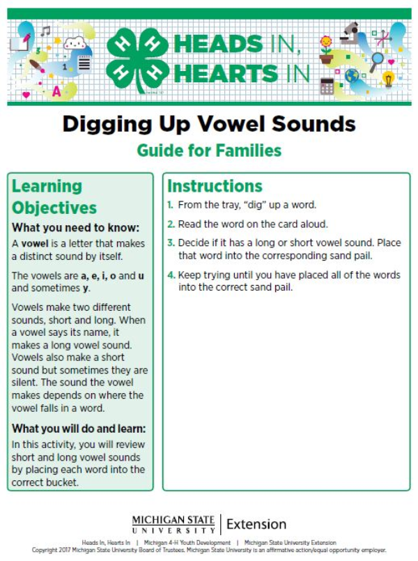 Digging Up Vowel Sounds cover page.
