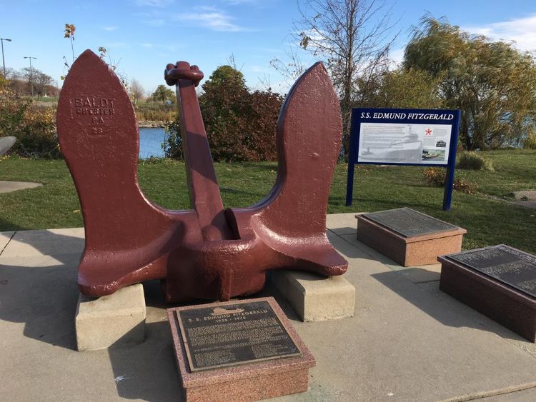 An anchor from the Edmund Fitzgerald sits on the museum lawn. Photo: Steve Stewart | Michigan Sea Grant