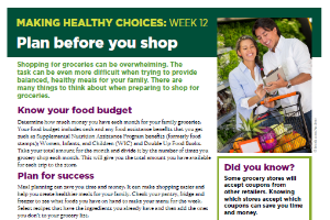 Making Healthy Choices: Week 12