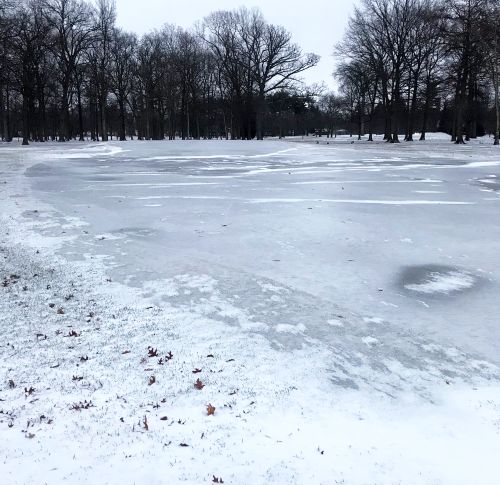 Recent ice formation at Saginaw Country Club