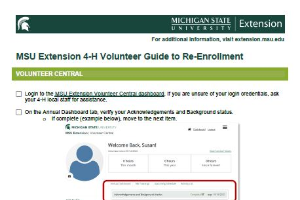 MSU Extension 4-H Volunteer Guide to Re-Enrollment