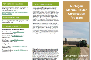 Michigan Manure Hauler Certification Program Brochure