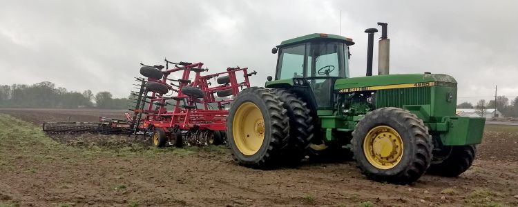 Tractor in a field.