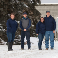 From left, Amber Alexander, Kurt, Doris, Dennis and Todd Tubergen own and operate Tubergen Dairy Farm in Ionia.