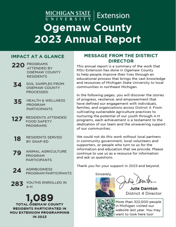 Ogemaw County 2023 annual report cover
