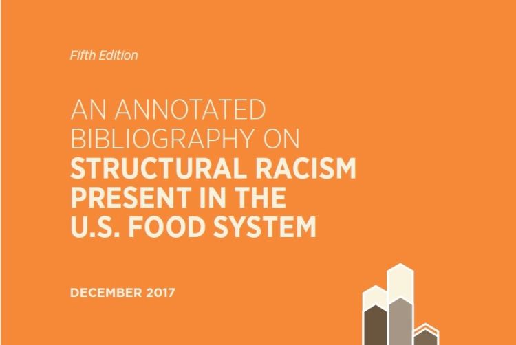 Cover of the fifth edition of Annotated Bibliography on Structural Racism Present in the U.S. Food System.