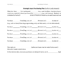 Image of the strategic input purchasing plan template