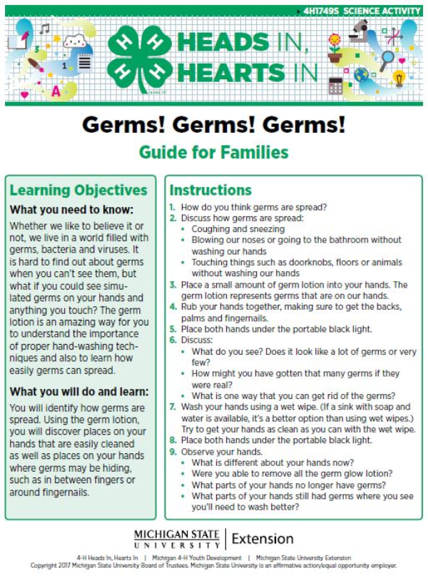 Germs! Germs! Germs! cover page.