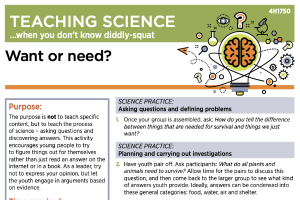 Teaching science when you don’t know diddly-squat: Want or need?