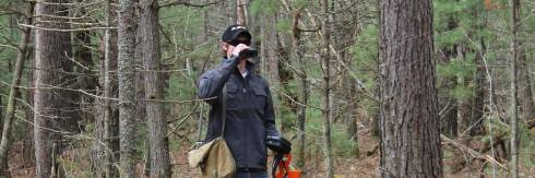 Student in the forest field