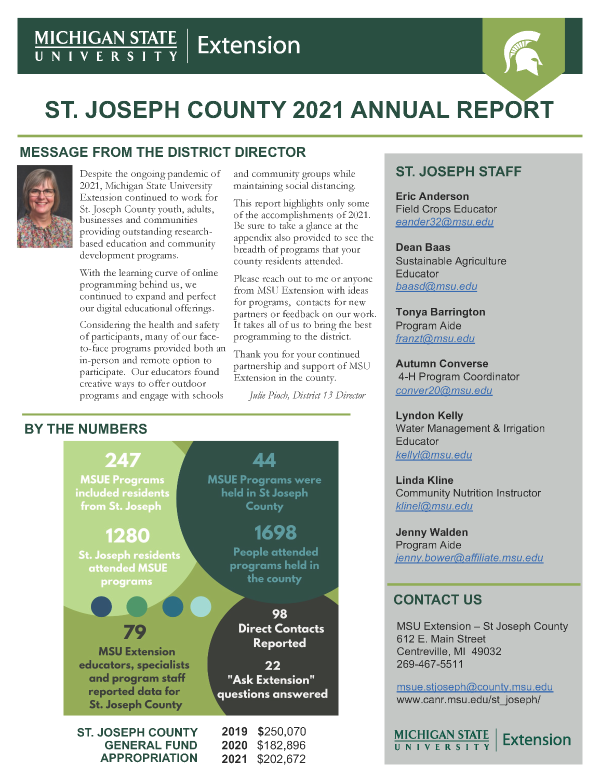 First page of annual report.