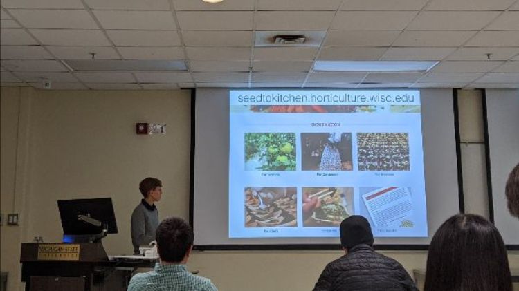 Dr. Julie Dawson speaks to faculty and graduate students.  Photo: Kathleen Rhoades.