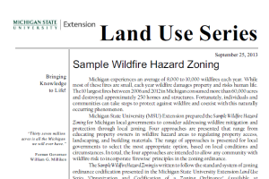 Sample Wildfire Hazard Zoning