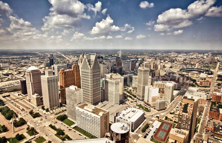 A picture of downtown Detroit