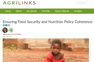 Ensuring Food Security and Nutrition Policy Coherence