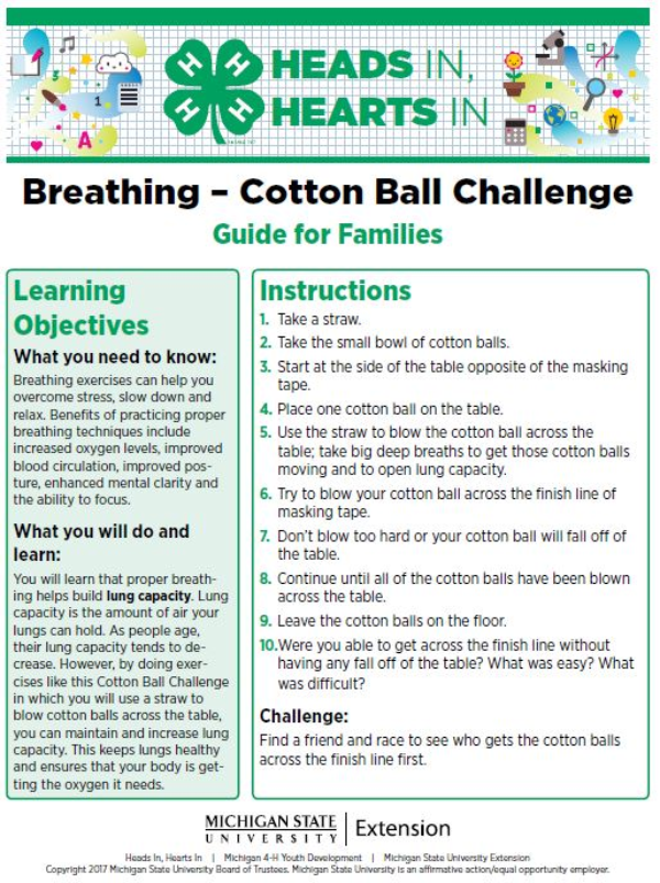 Breathing - Cotton Ball Challenge cover page.