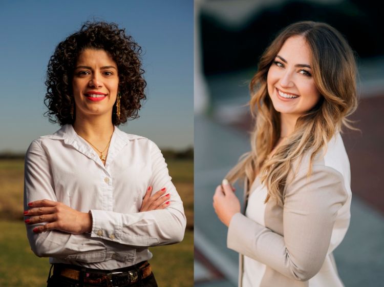 Noble Institute Researcher Isabella Maciel and Colorado State University Researcher Paige Stanley.