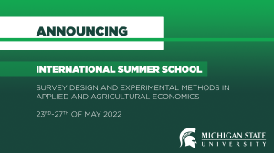 International Summer School on “Survey Design and Experimental Methods in Applied and Agricultural Economics