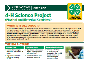 Michigan 4-H Cloverbud Snapshot Sheet: 4-H Science Project - Physical & Biological Combined (4H1731)