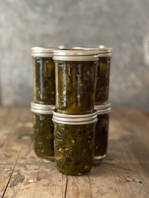 Canned pickles.