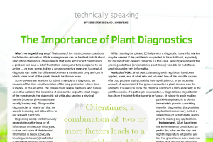 The importance of plant diagnostics