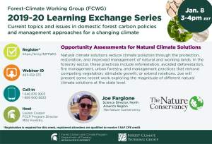 FCWG 2019-20 Learning Exchange Series Session: Opportunity Assessments for Natural Climate Solutions