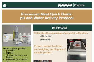 Processed Meat Quick Guide:  pH and Water Activity Protocol