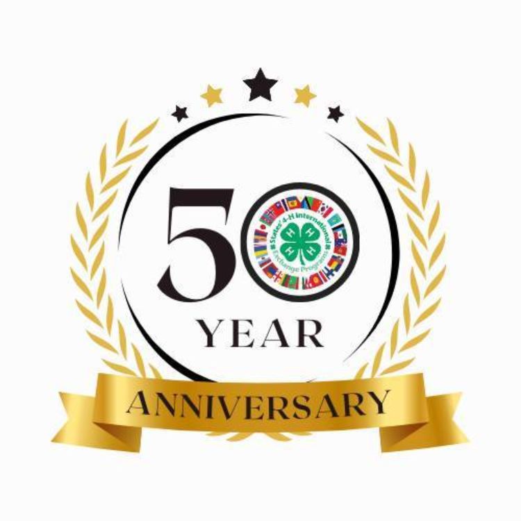 The words 50 Years anniversary with the S4-H logo for the 0.