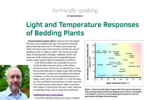 Light and temperature responses of bedding plants