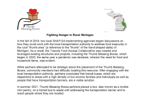 Fighting Hunger in Rural Michigan: Thumb Blessing Boxes