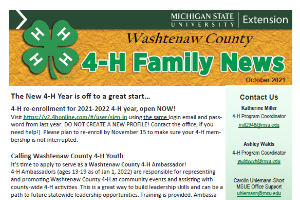 Washtenaw County 4-H October Newsletter