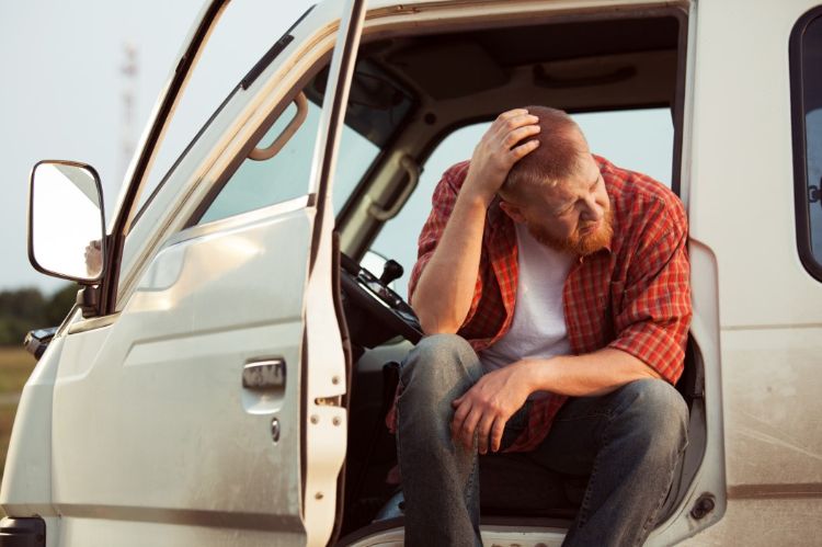 Man sitting in truck