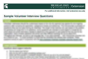 Interviewing Potential Volunteers Sample Questions