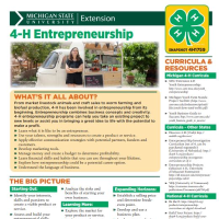 4-H Entrepreneurship Snapshot Sheet cover.