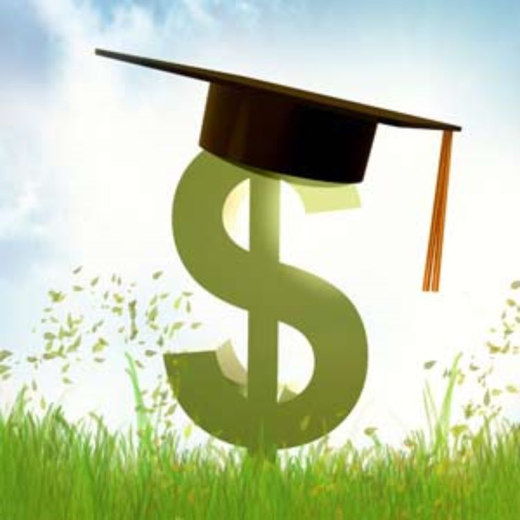 Dollar sign with graduation cap