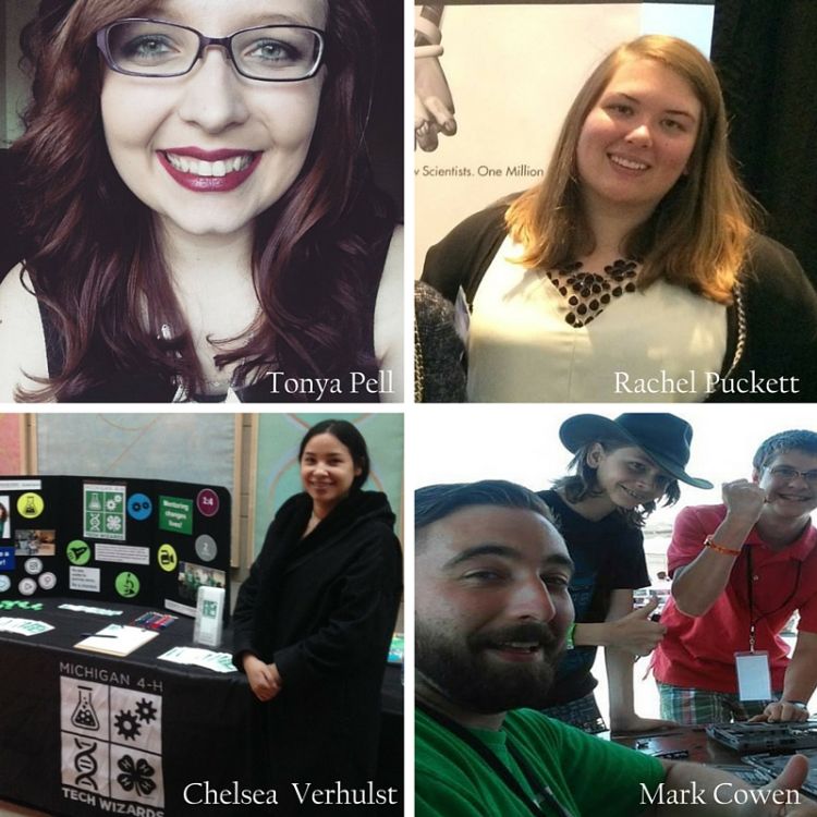 AmeriCorps members serving with Michigan 4-H Tech Wizards in 2016.